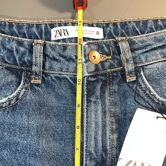 NWT ZARA Super High Rise Straight Leg Long Length 💯 Cotton Denim Jean 38/6 - Picture 7 of 11
